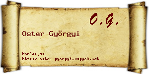 Oster Györgyi névjegykártya